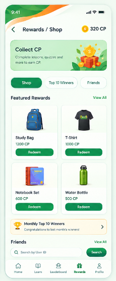 Climb Up rewards screen